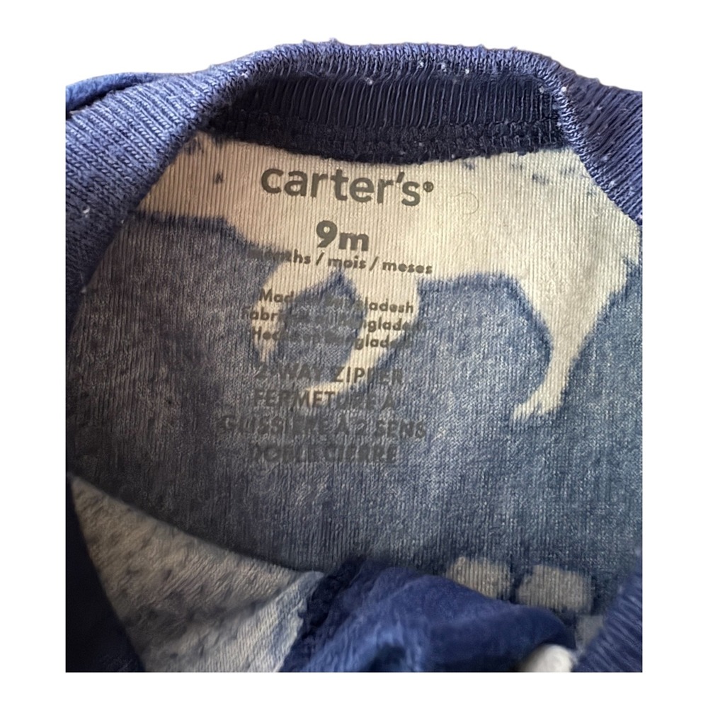 Carters Baby Boy 9M Fleece Footed Pajamas 2 Pack Plaid Arctic Animal Sleepers - Picture 3 of 5